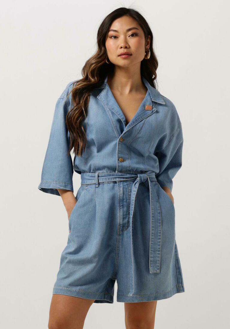 SCOTCH & SODA blauwe scotch & soda  short sleeve playsuit