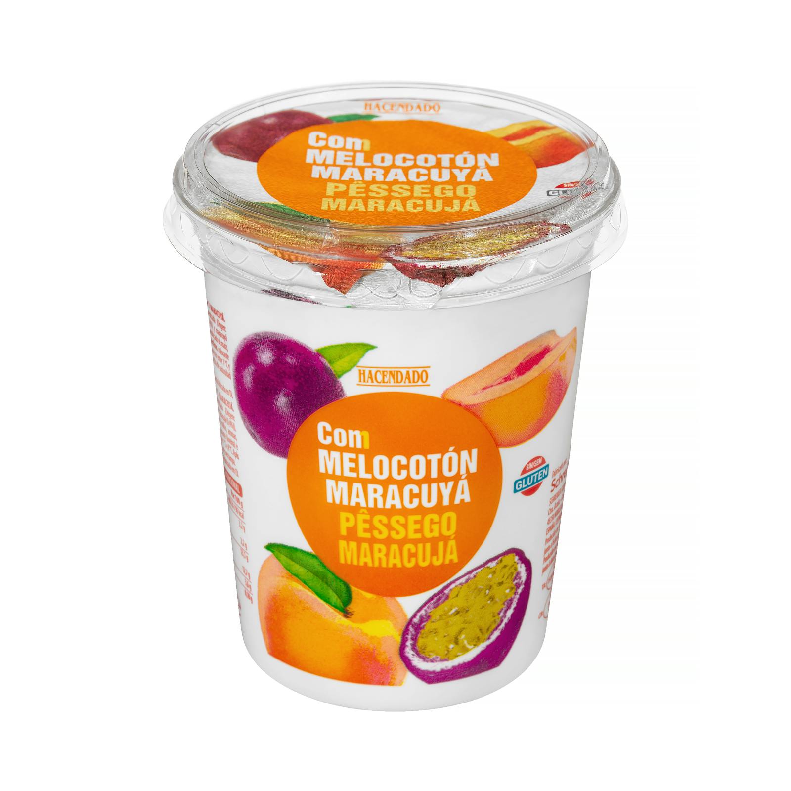 Yaourt crémeux Hacendado à la pêche et au fruit de la passion