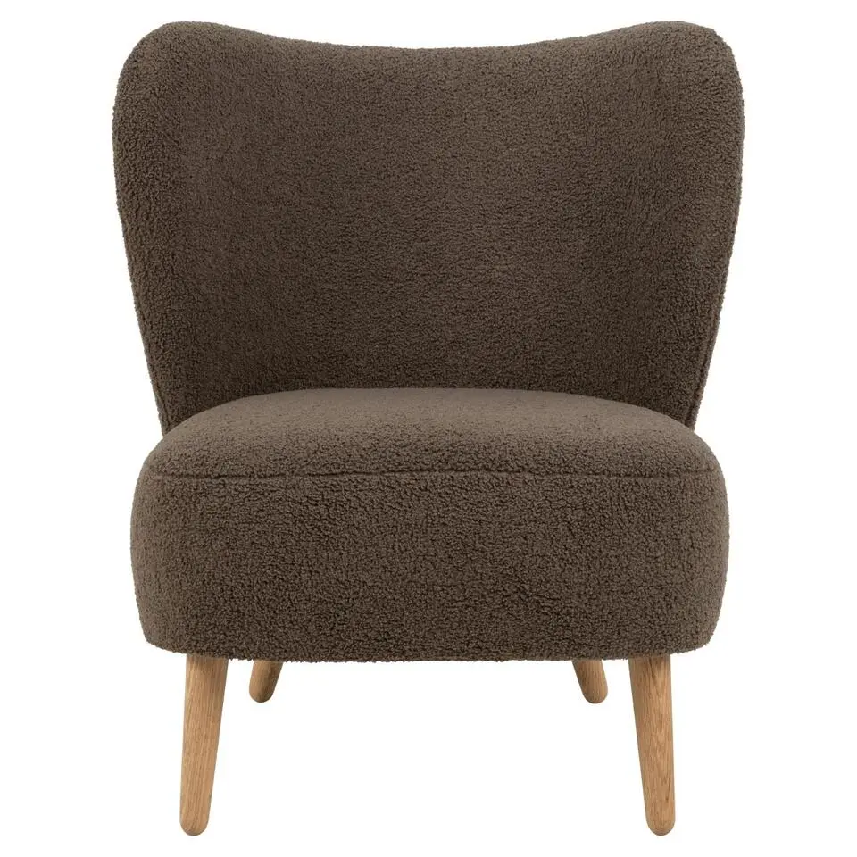 Fauteuil Bruin Stof - Zithoogte 45cm - 71x75x80cm - Ellie