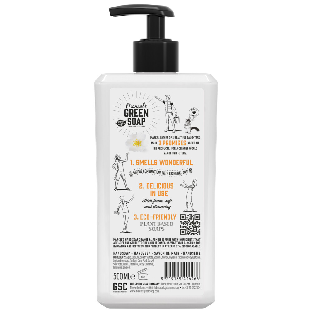 6x Marcel's Green Soap Handzeep Sinaasappel & Jasmijn500 ml