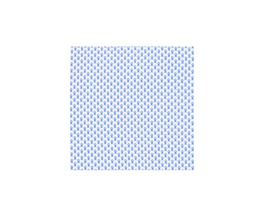 Chemise coton blanche imprimée poissons bleus - SIMION