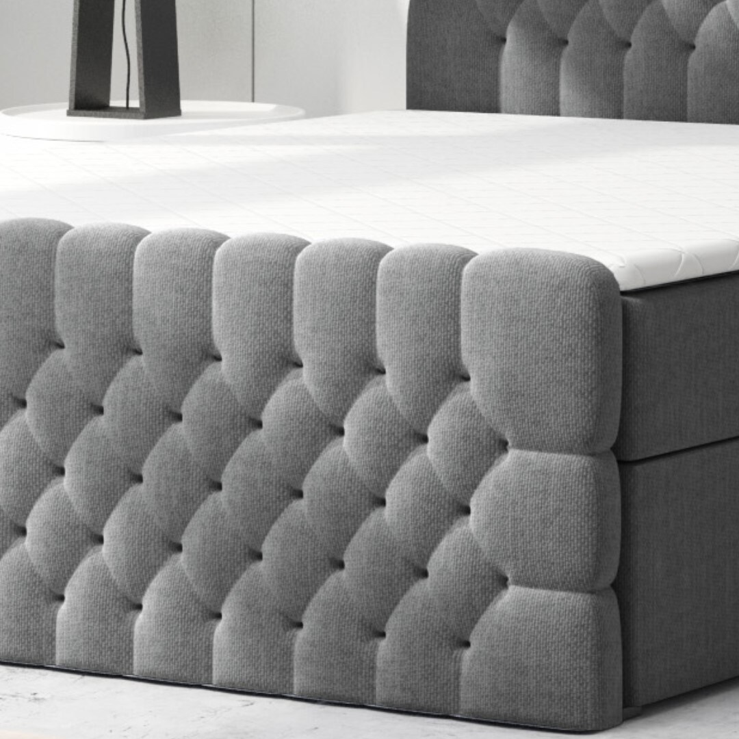 M-Punkt GmbHBoxspringbett OXFORD mit Bettkasten 180 x 200 cm Webstoff Anthrazit - versch. Ausführungen