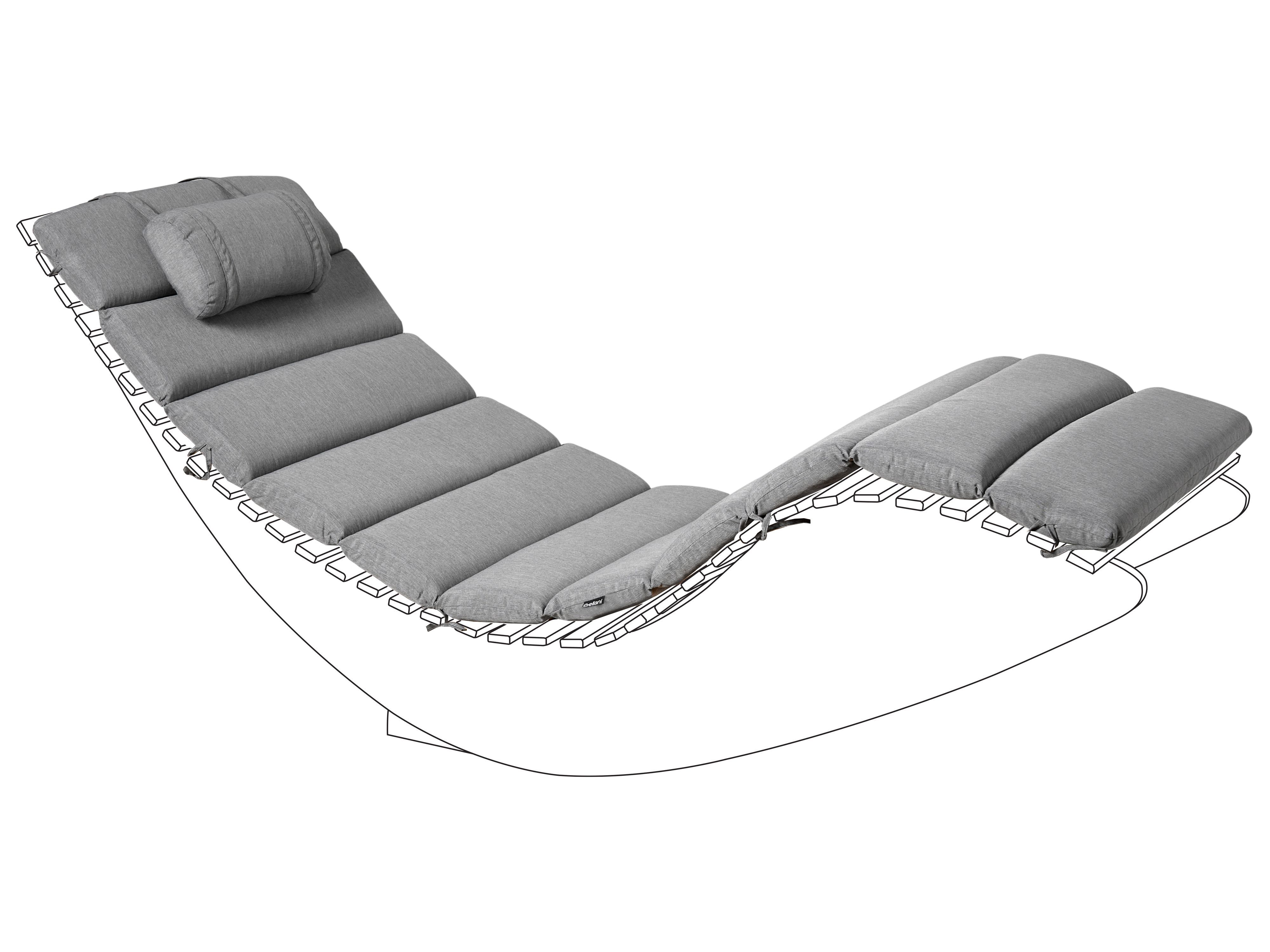 Kussen voor ligstoel BRESCIA PREMIUM 180 x 60 cm Grijs melange