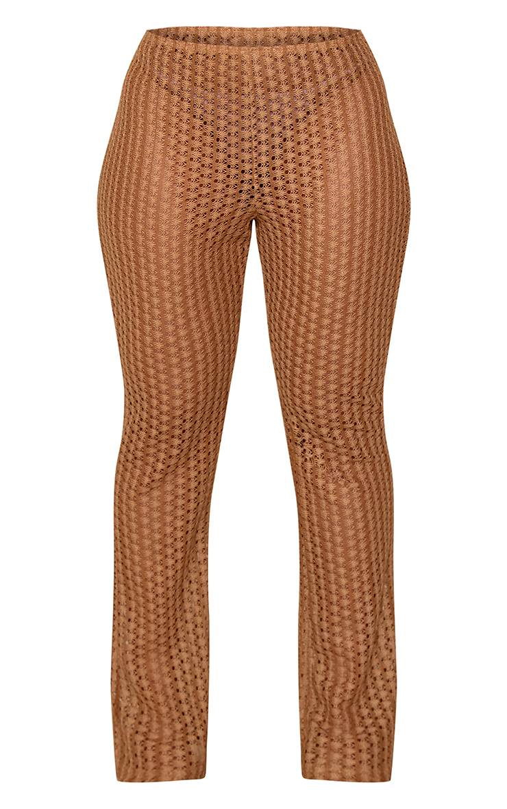 Marron Pantalon Droit Texturé À Jambes Droites Ensemble Coordonné Shape