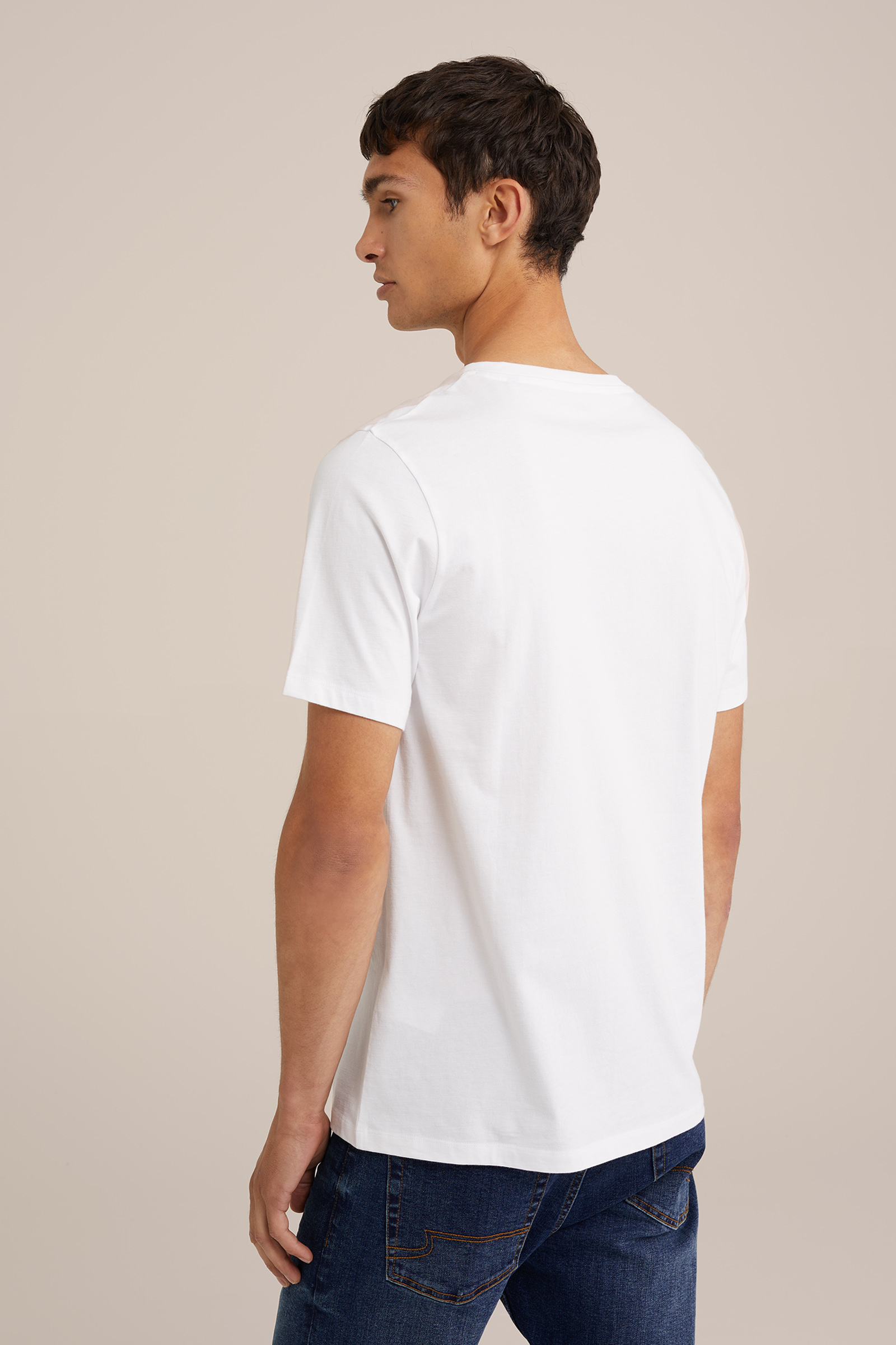 T-shirt van 100% katoen WE Fashion Wit