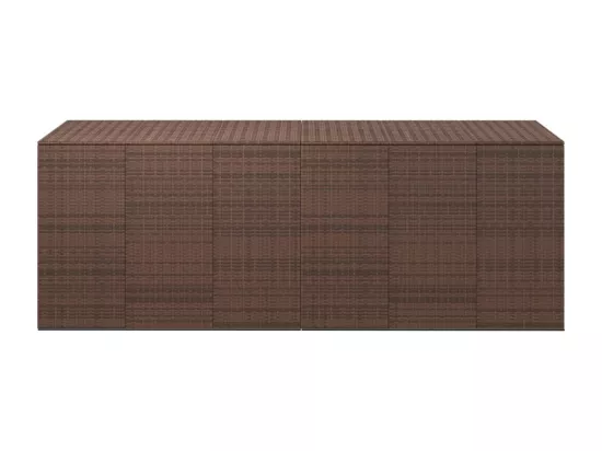 Boîte à coussins jardin Résine tressée 291x100,5x104 cm Marron
