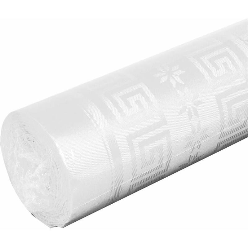 Nappe en rouleau papier damassé - 50x1,18m - Blanc