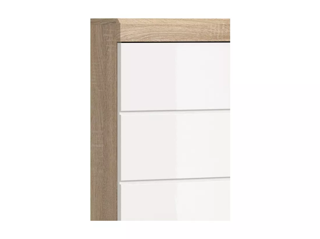 Colonne de salle de bain RIDLEY – 2 portes, 1 tiroir et 2 niches visibles – Blanc et chêne clair