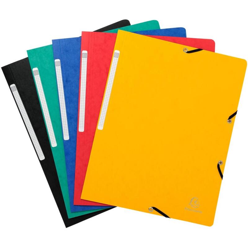 Chemise à élastique sans rabat carte lustrée 400gm2 - A4 - Couleurs assorties