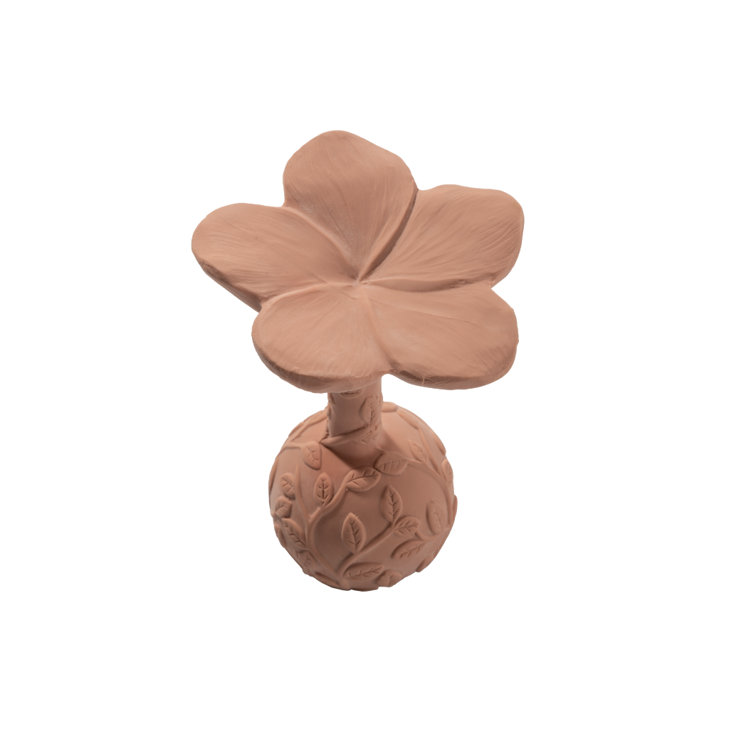 Hochet de dentition Plumeria Rose Natruba