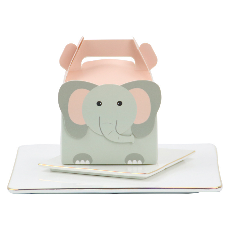 (6er Set) Papier Tüten Kinder Geschenktaschen Gift Box Geburtstags Mitbringsel - Tiere