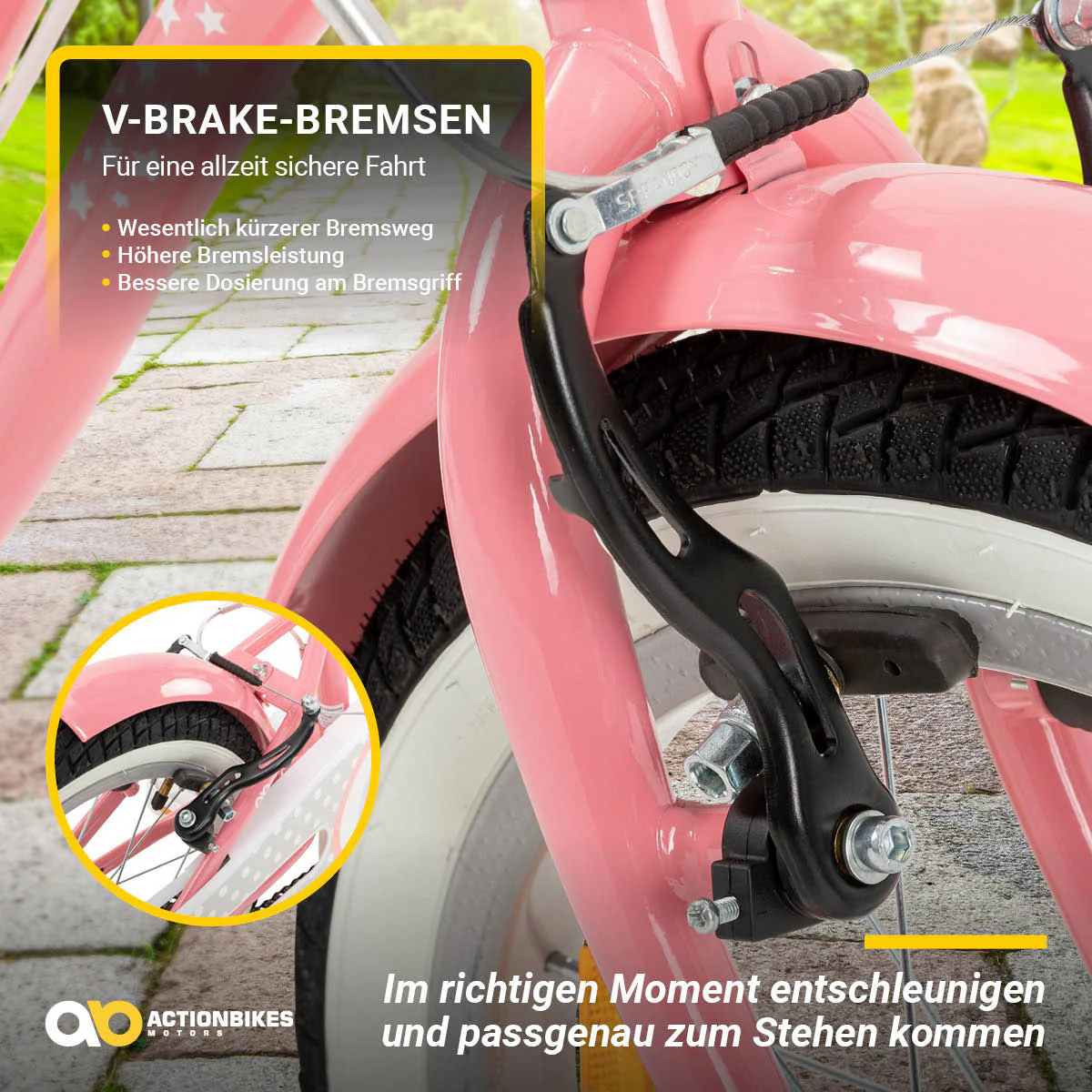 Actionbikes Kinderfahrrad Starlight 16 Zoll, Rosa, Stützräder, Fahrradkorb, Klingel, Kettenschutz (Classic)