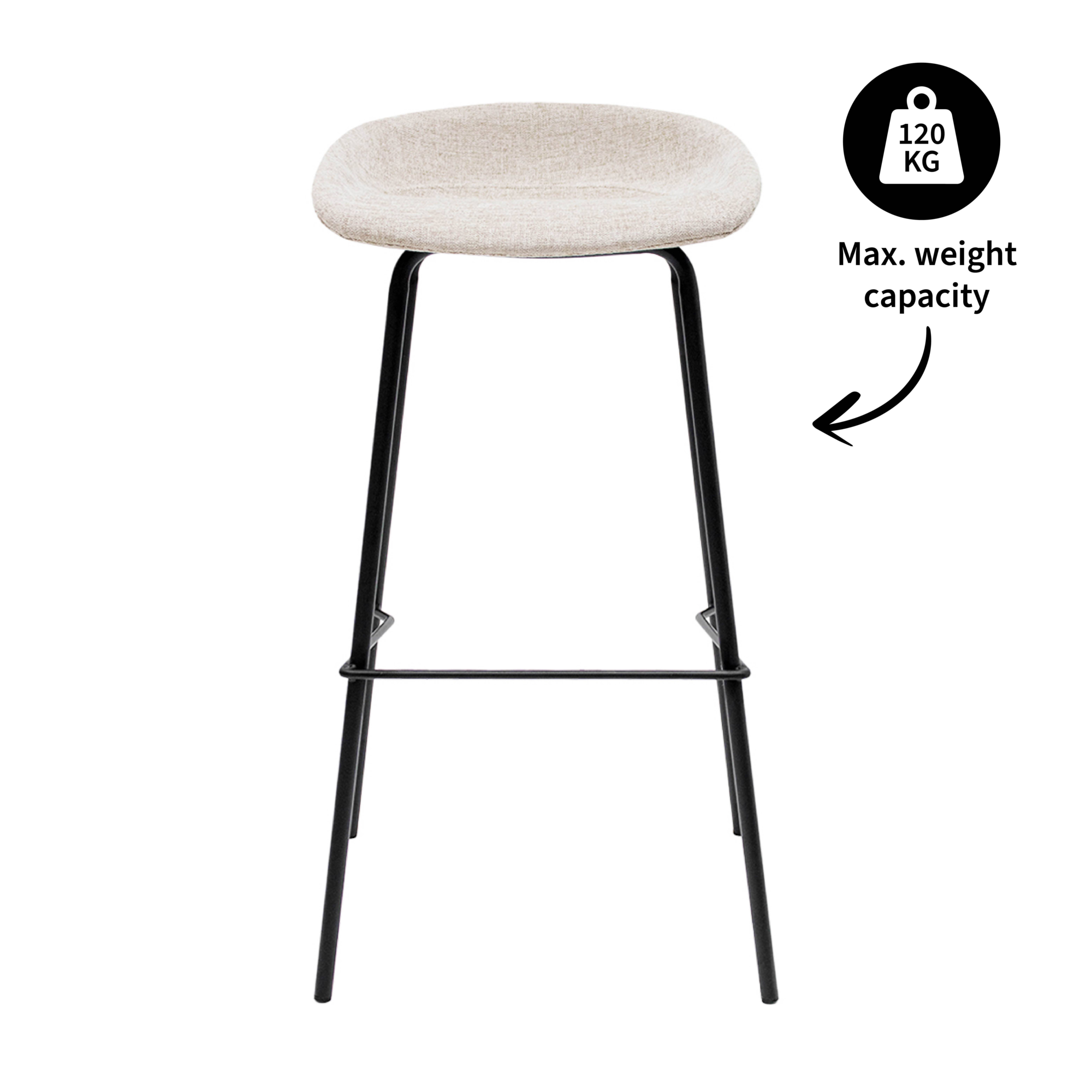Kick barkruk Riga H80 cm champagne