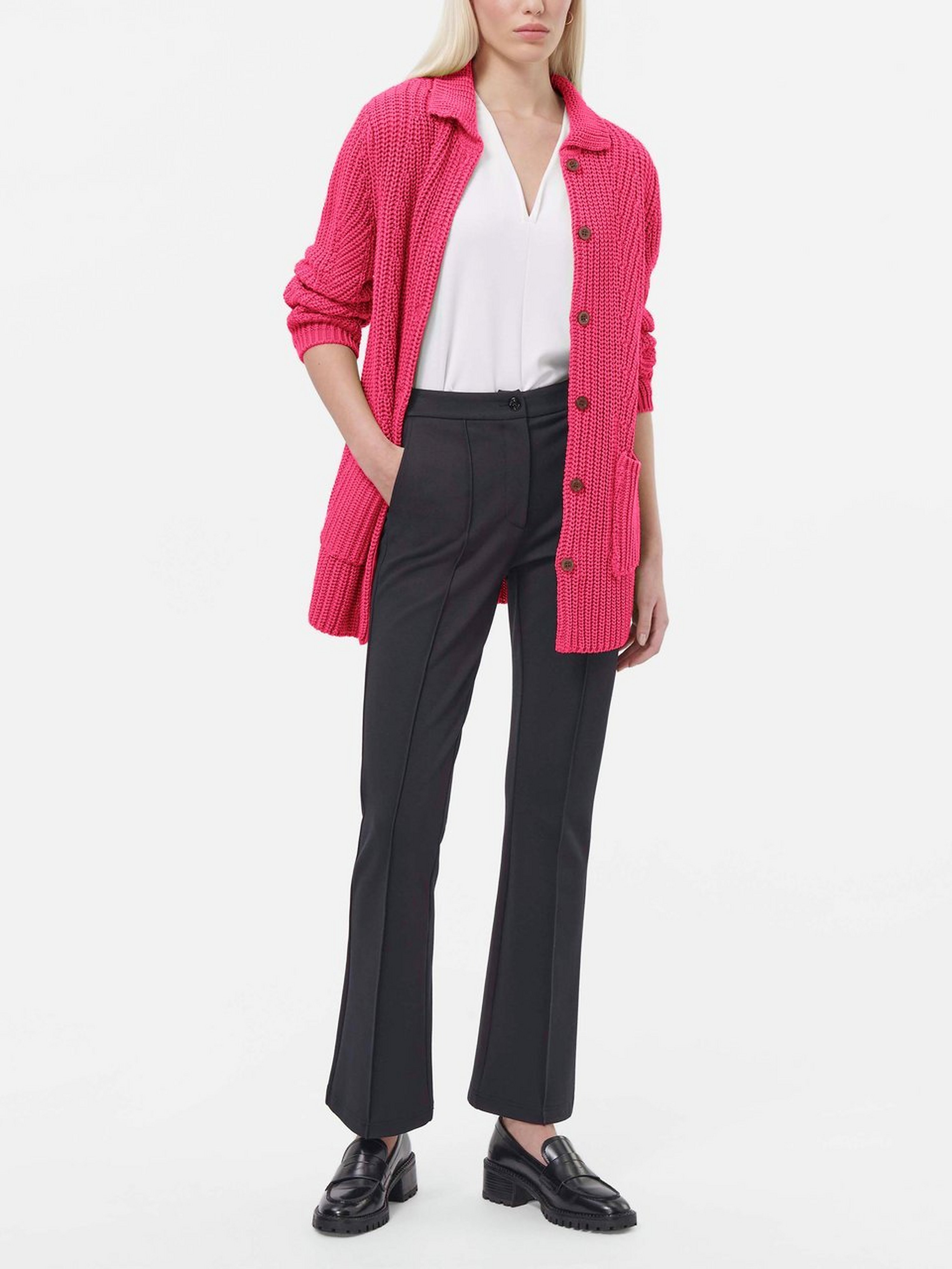 Long-Strickjacke
