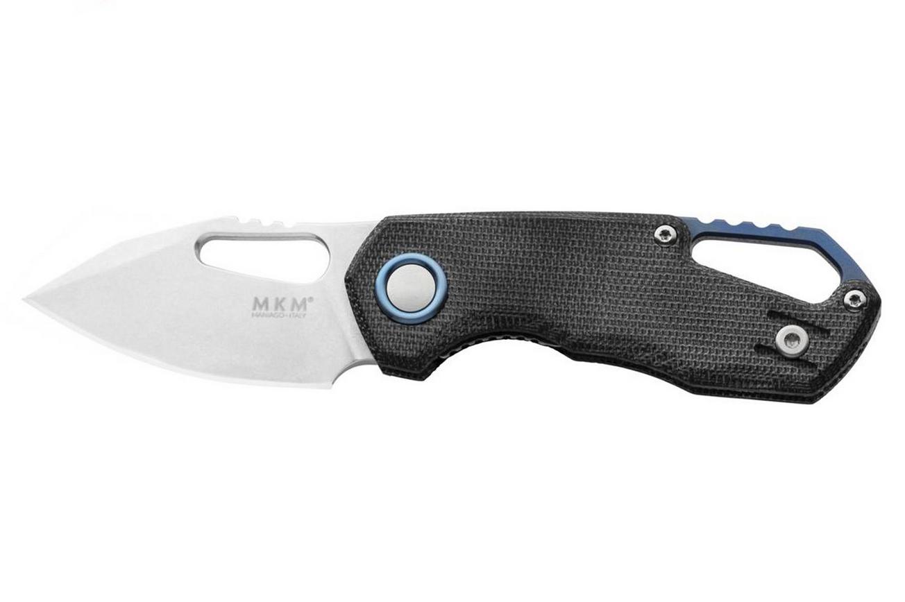 MKM Isonzo FX03M-3BC Clippoint M390, Black Canvas Micarta zakmes, Jesper Voxnaes design