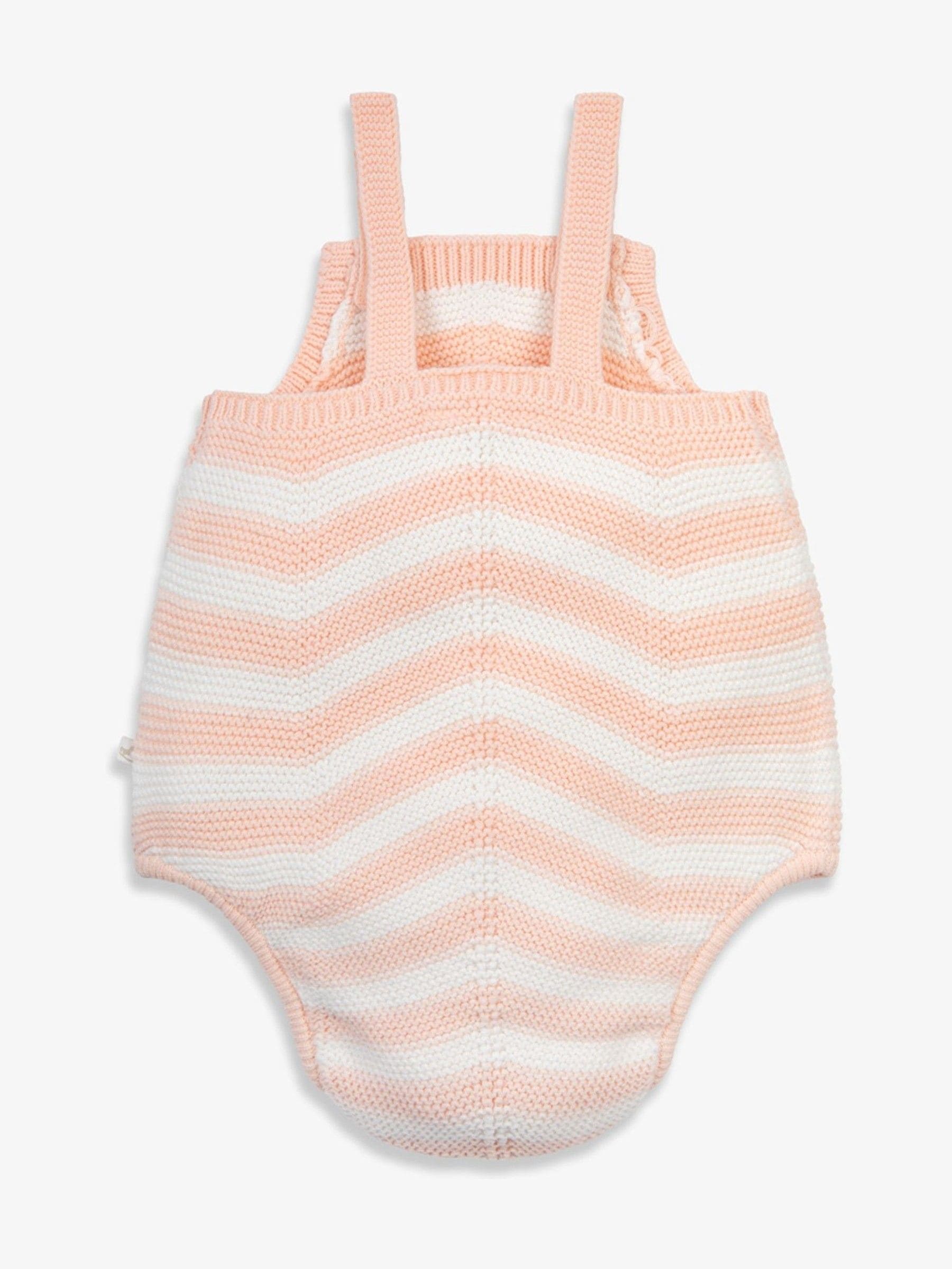 Roze - The Little Tailor Baby Chevron Design Knitted 100% Cotton Romper