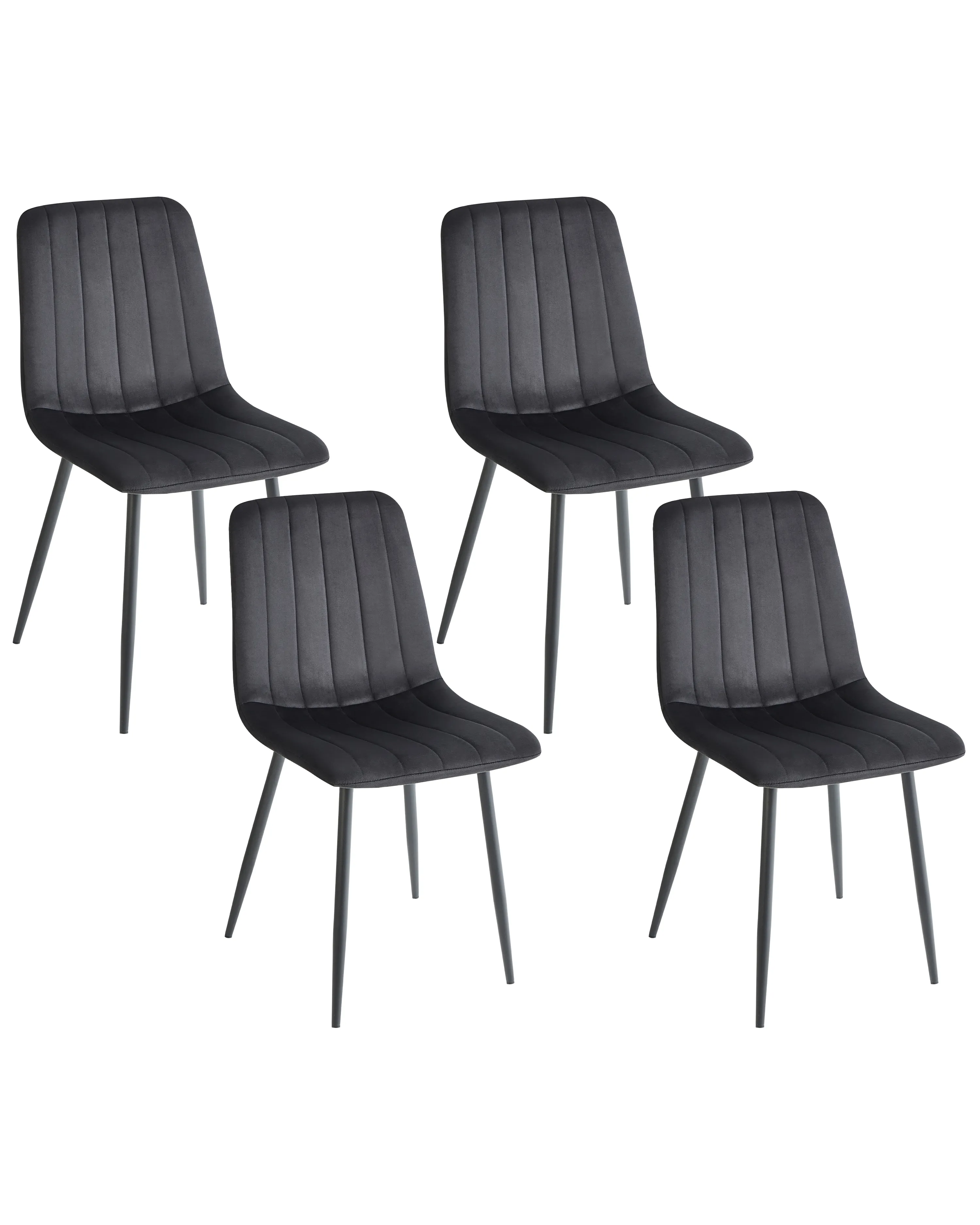 Set van 4 eetkamerstoelen KALISPELL Fluweel Zwart