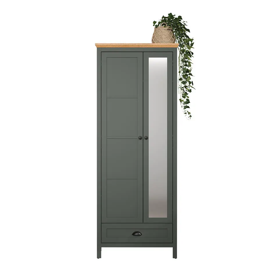 Hioshop Stanton kledingkast groen- eik decor