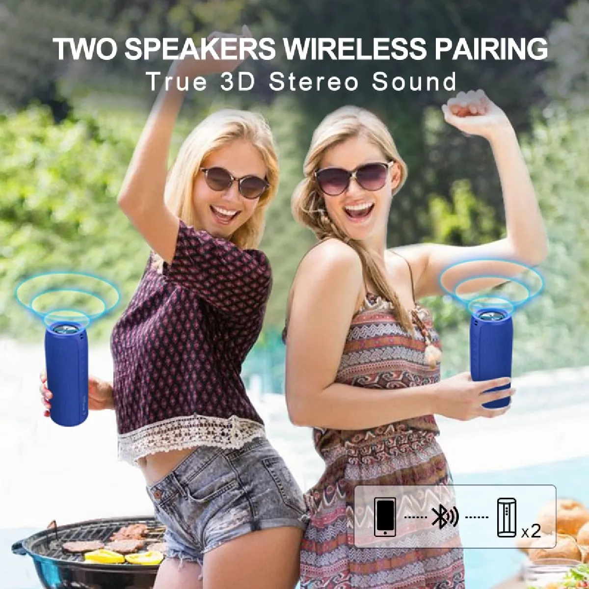 Universal Haut-parleur Bluetooth colonne portable - Noir