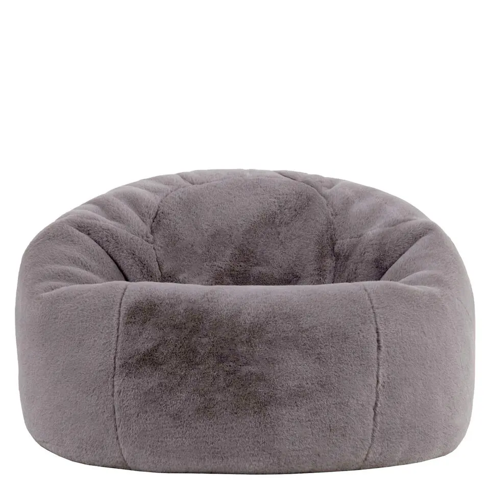 icon - Kingston Zitzak Fauteuil - Fluffy Pluche Imitatiebont - Grijs