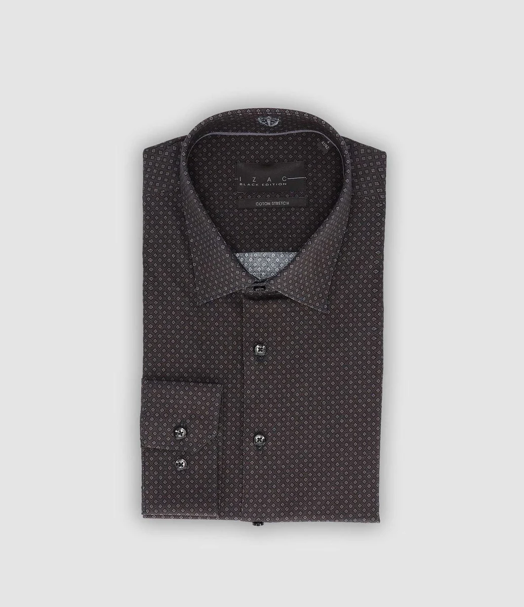Chemise ville imprimée anthracite PADERN