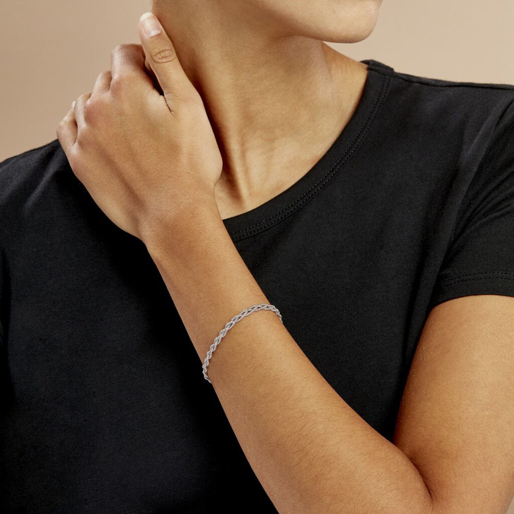 Bracelet Marie-angeline Maille Coreene Argent Blanc