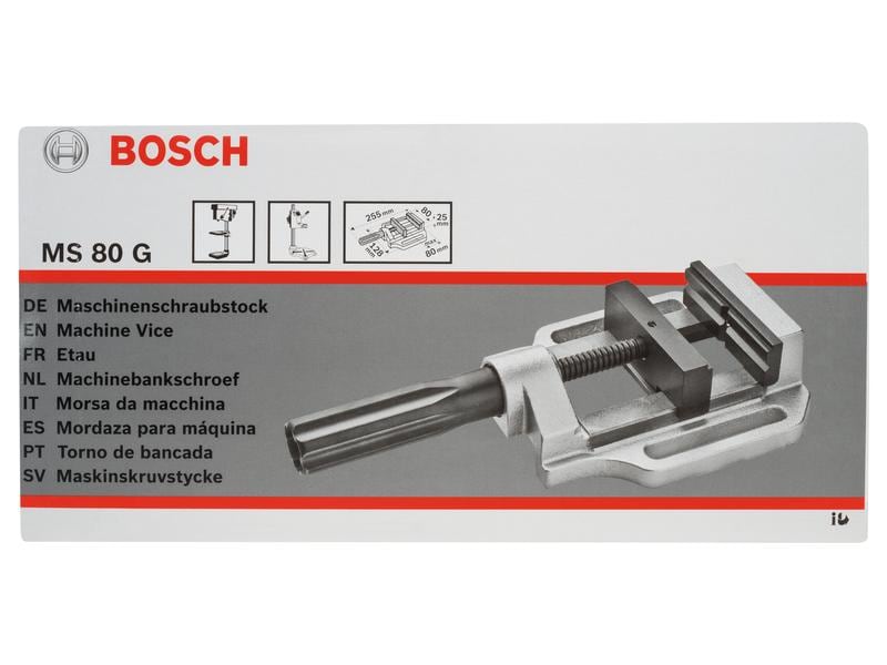 Bosch Professional Maschinenschraubstock 80 mm Maschinenschraubstock mit 80 mm Backenbreite und 100 mm Langlochabstand