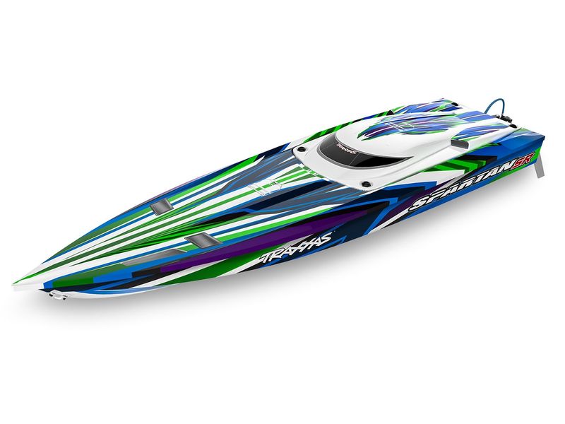 Traxxas Speedboot Spartan SR 1037 mm Grün, ARTR Selbst-aufrichtendes 6S Brushless Rennboot