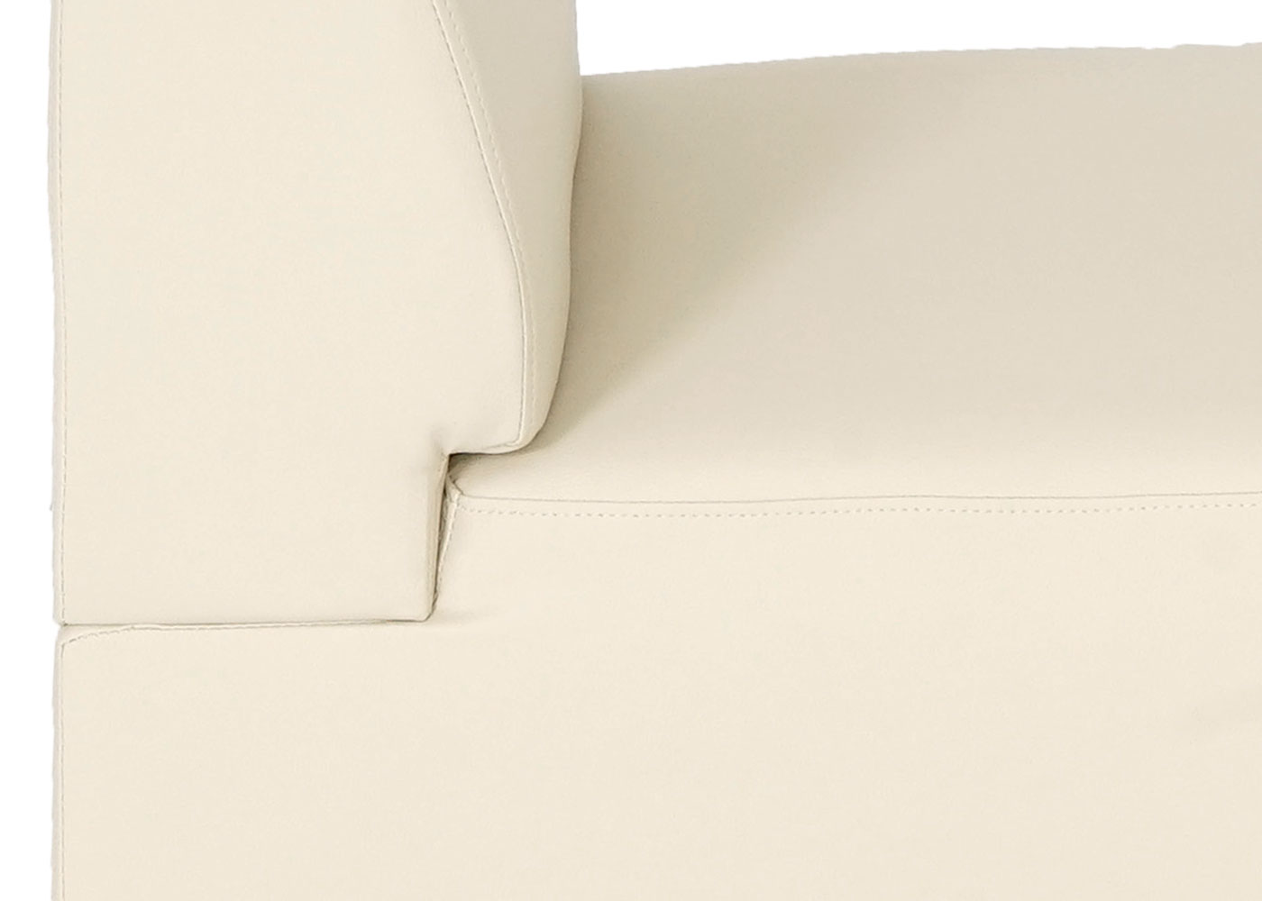 Modular Sessel ohne Armlehnen, Mittelteil Moncalieri, Kunstleder ~ creme