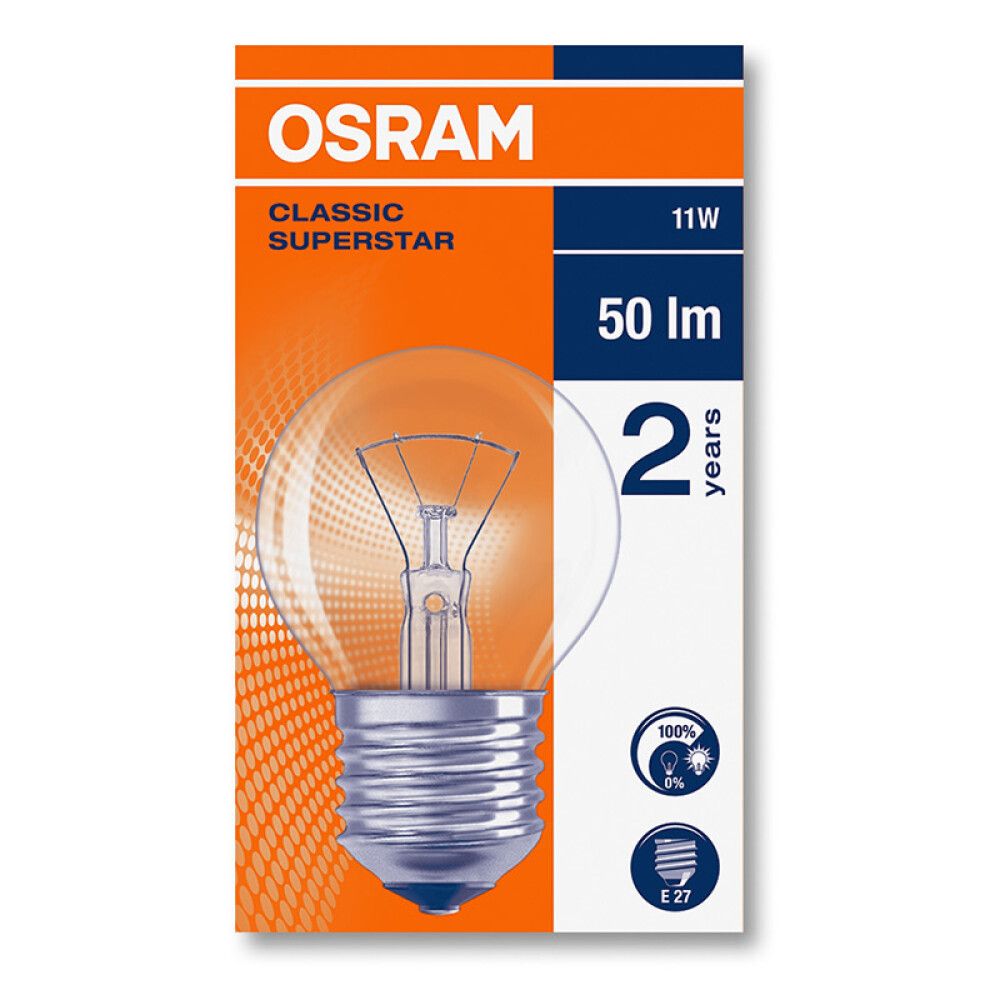 LYSPÆRE OSRAM CLASSIC P 11W 50LM E27