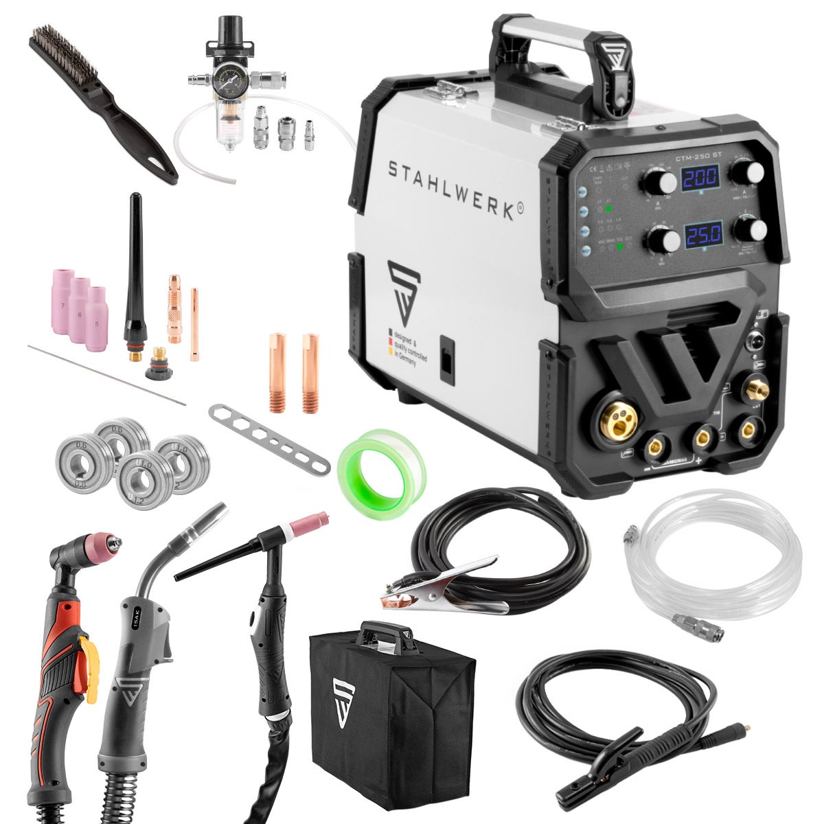 STAHLWERK CTM-250 ST Digitaal 5-in-1 inverter-combinatielasapparaat met 200 A
