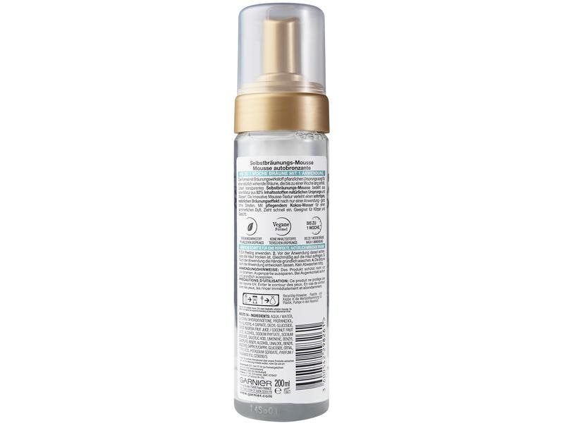 Garnier Ambre Solaire Natural Bronzer Mousse 200 ml Selbstbräunungs-Mousse mit pflanzlichem Bräunungswirkstoff