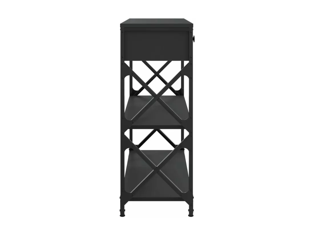 Table console noir 75x28x75 cm bois d'ingénierie