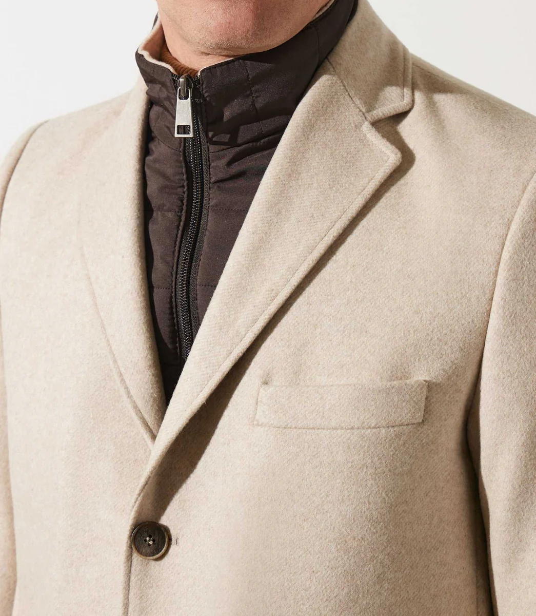 Manteau en laine cachemire beige ISAO