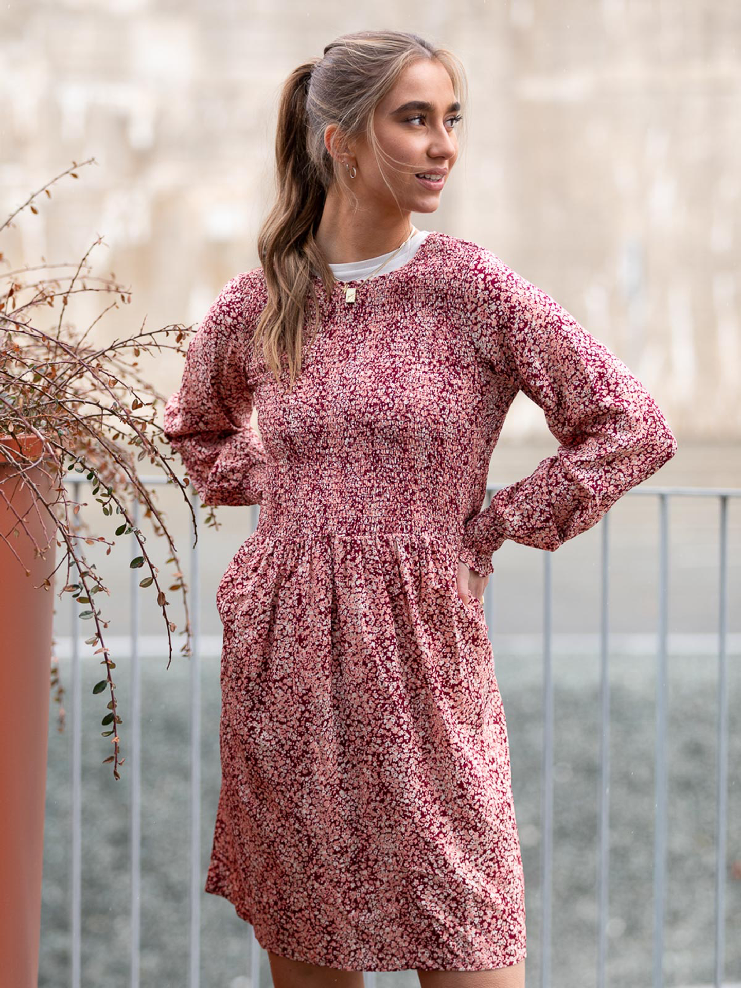 Madelina Long Sleeve Dress All Over Print