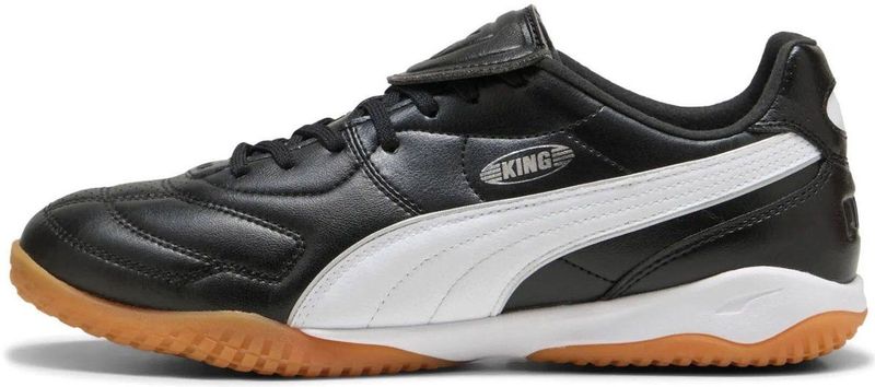 PUMA - King Liga - Zaalvoetbalschoenen - Zwart Wit Zilver - Leer