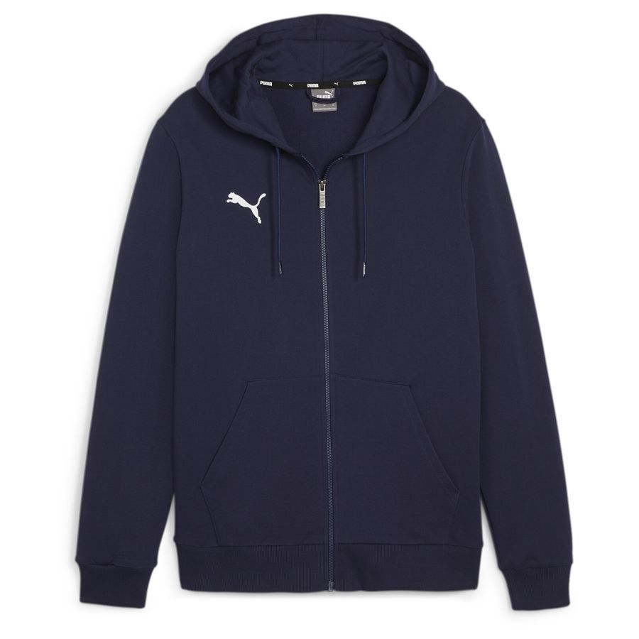 PUMA Sweat à Capuche teamGOAL Casuals Full Zip - Bleu Marine/Blanc Enfant