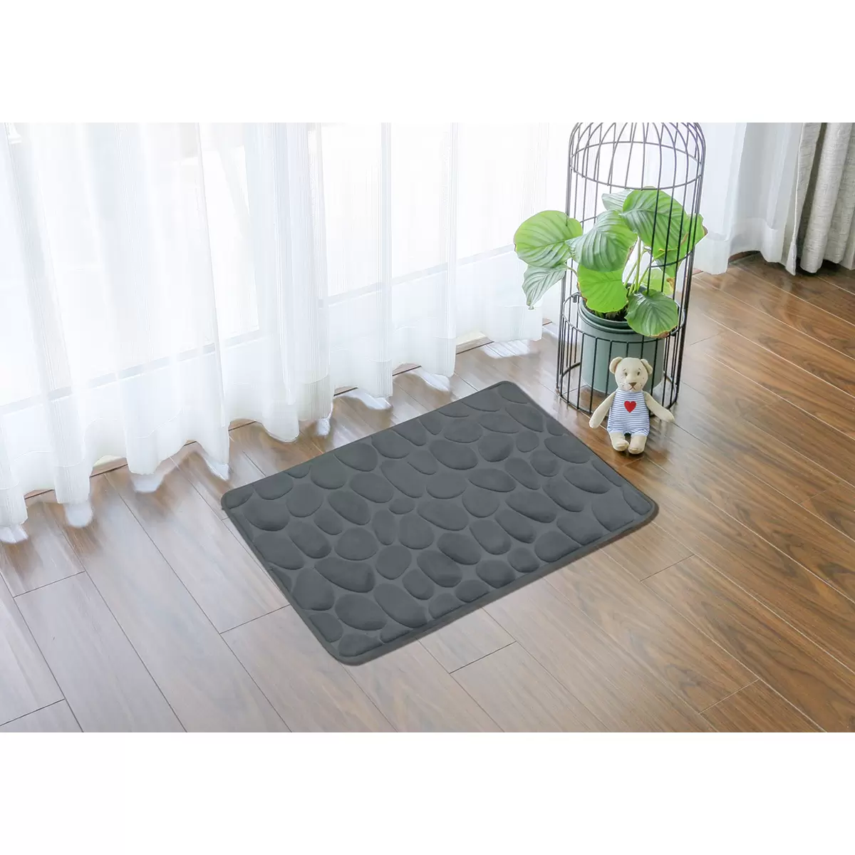 Badteppich rutschhemmend Stone Anthrazit