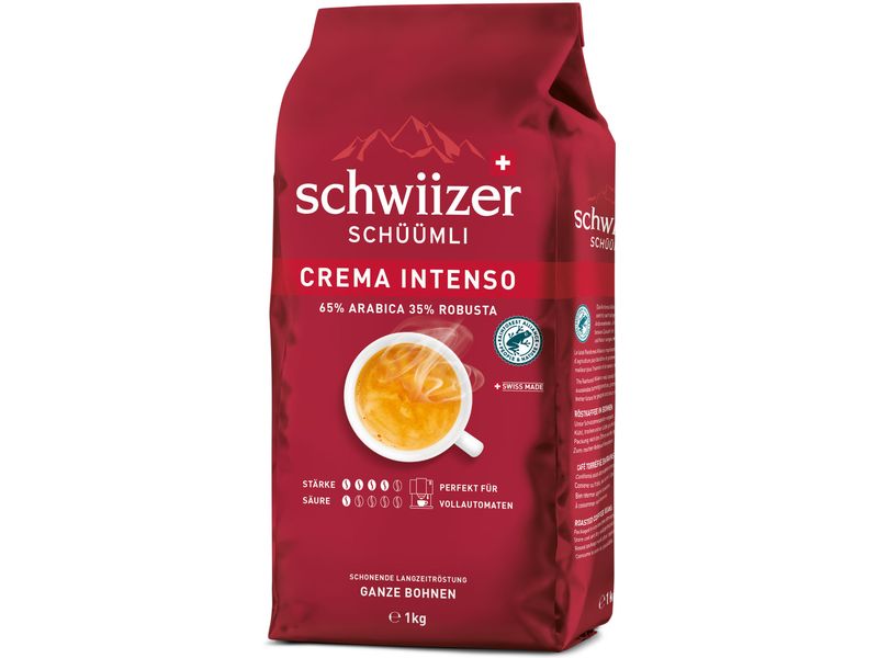 Schwiizer Kaffeebohnen Crema Intenso 1 kg Röstkaffee in Bohnen