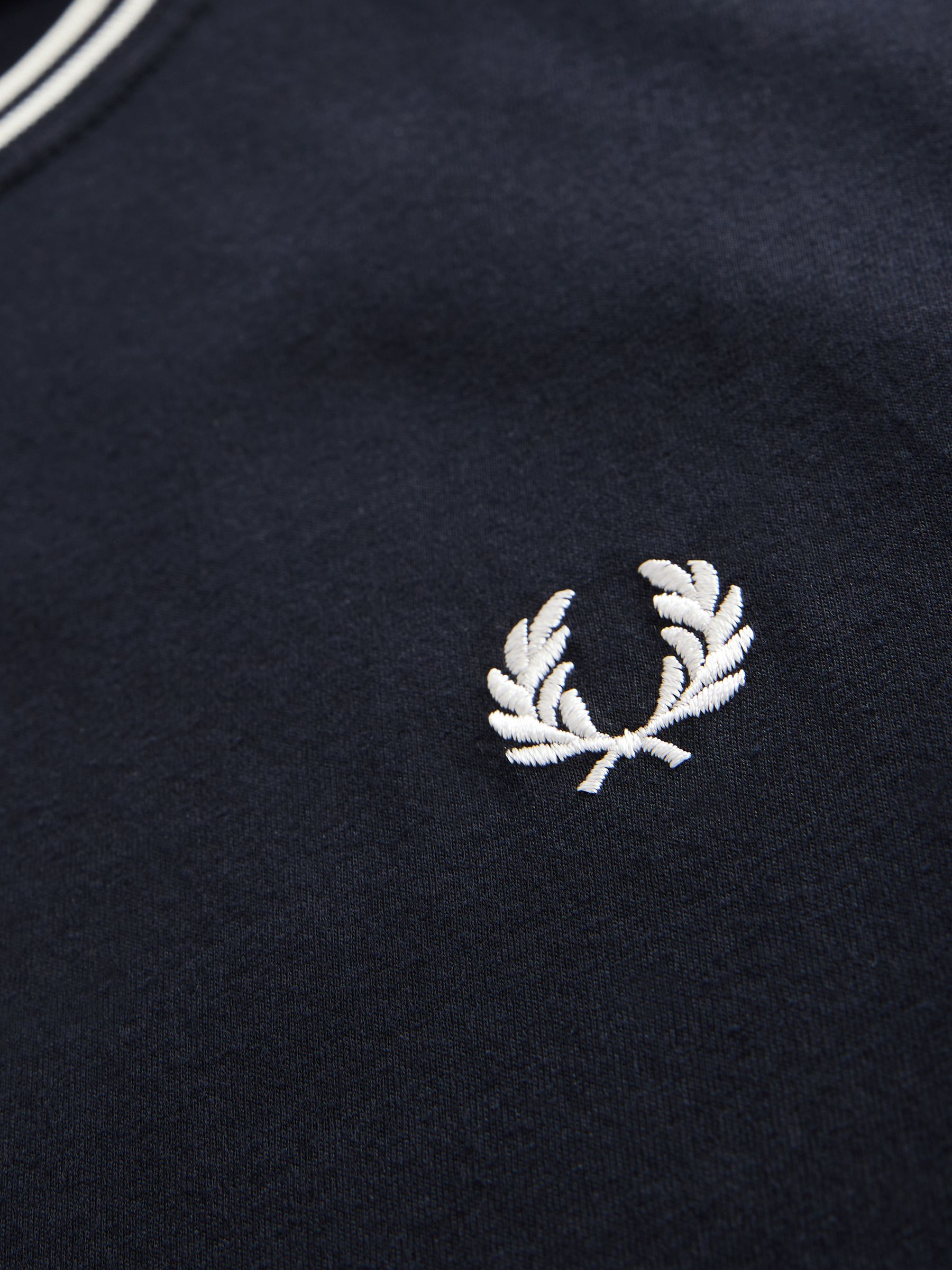 Donkerblauw - Fred Perry - T-shirt met twee contrasterende logo's