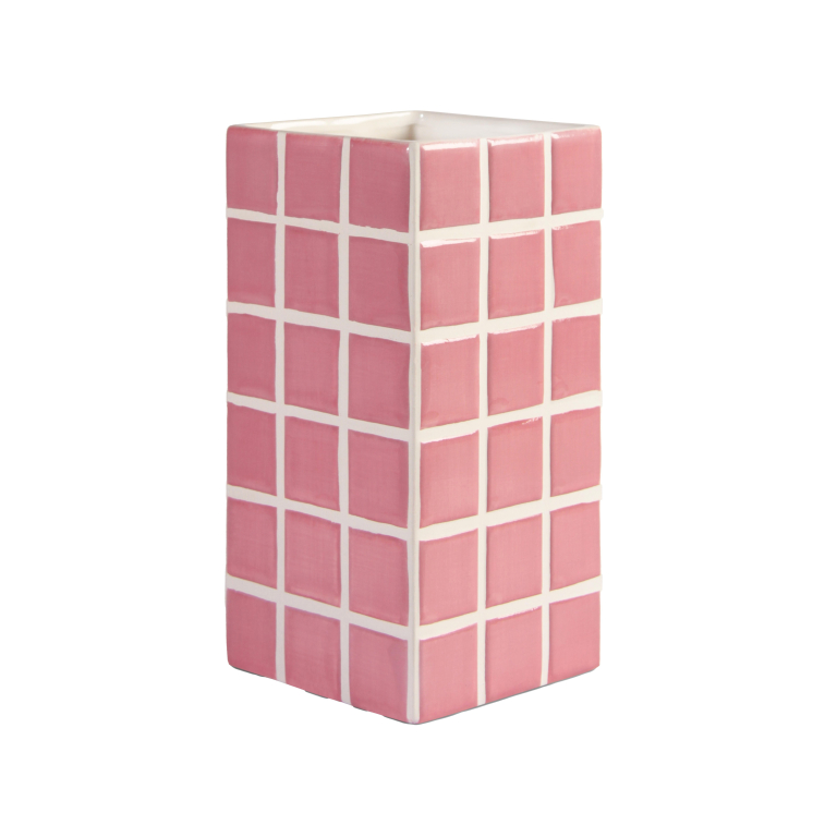 &klevering Tile vaas roze