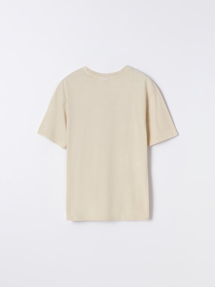 Camiseta com efeito lavado - Bege Claro
