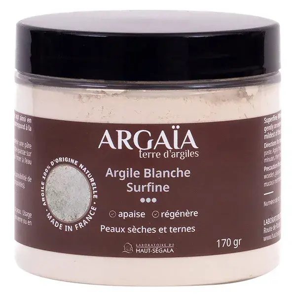 Argila Branca Super Fina Argaïa em Pó 170g