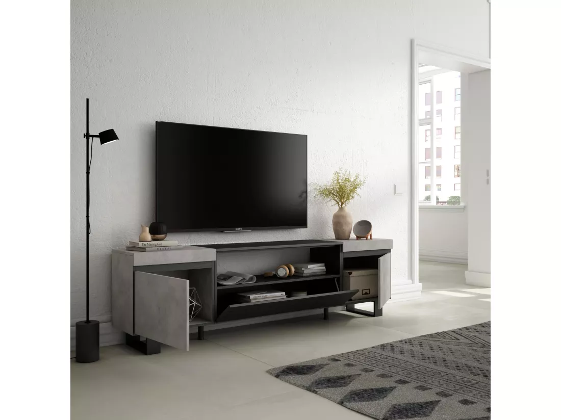 Meuble TV, Banc Télé, 200x57x35cm, Pour les TV jusqu'à 80