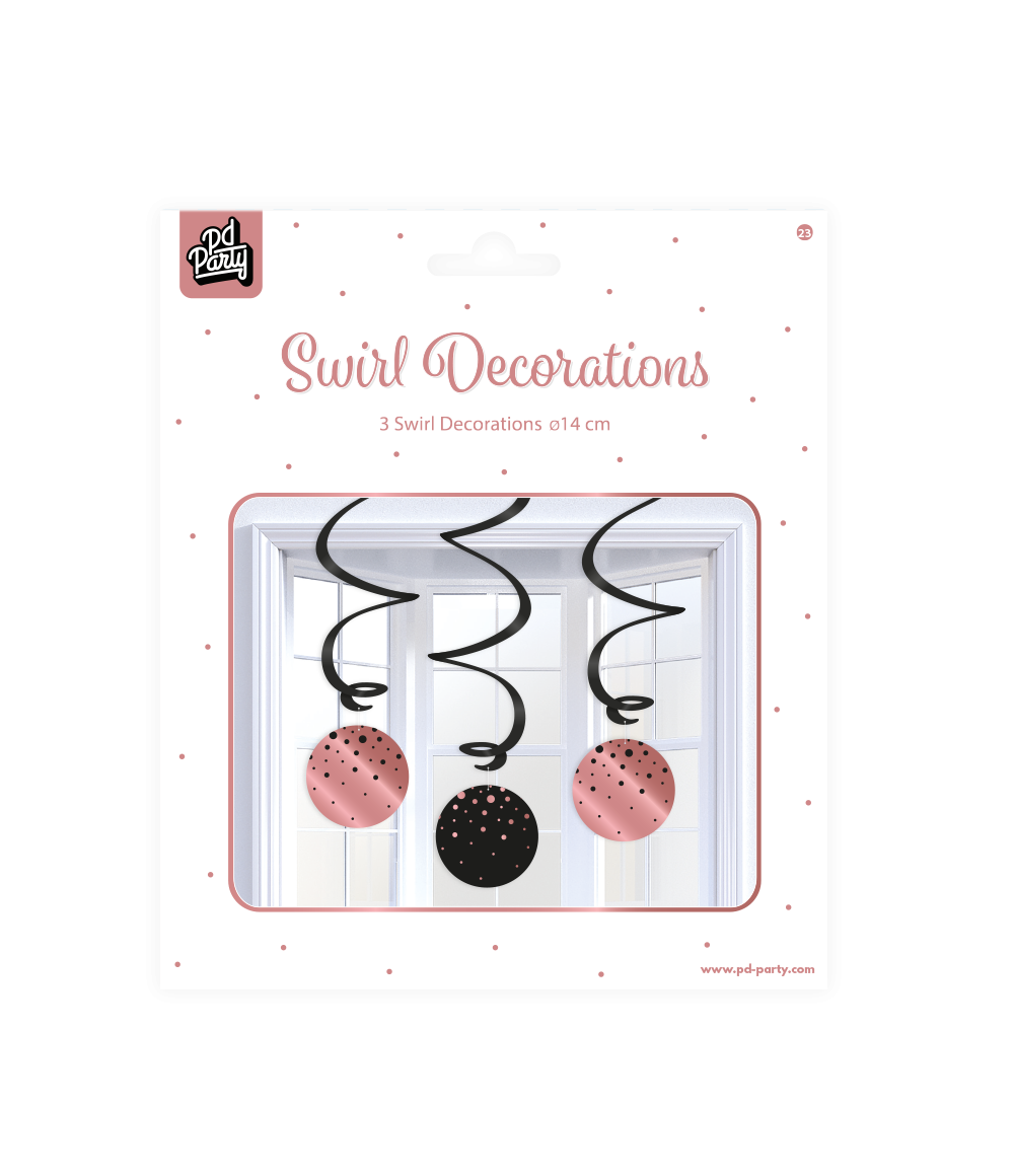 Roze Zwarte Hangdecoratie 17cm