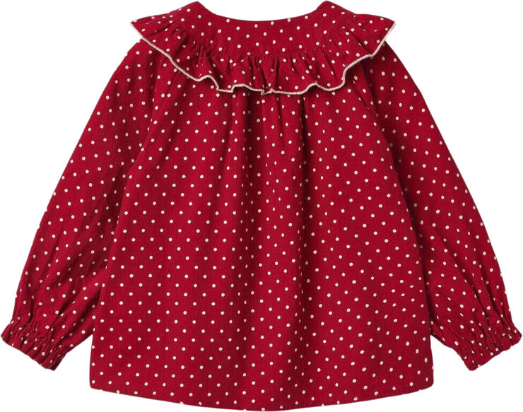 Fliink DOLLY DOT LS BLOUSE Pompeian red