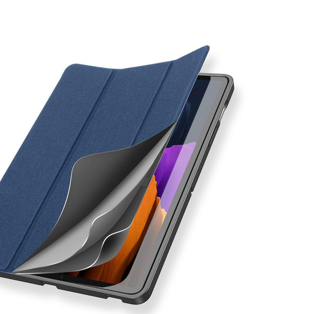 Samsung Galaxy Tab S8  Plus / Tab S7 FE 5G / Tab S7  Plus Tasche Smart Cover Hülle Stoff Design S-Pen Halterung - Dunkelblau