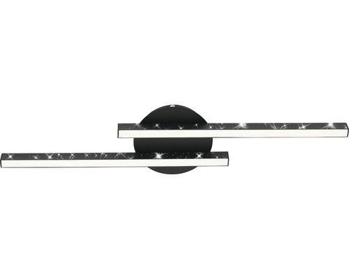 LED plafondlamp 2x6W 2x600 lm 3000K 14x60 cm Rey zwart + glitter effect