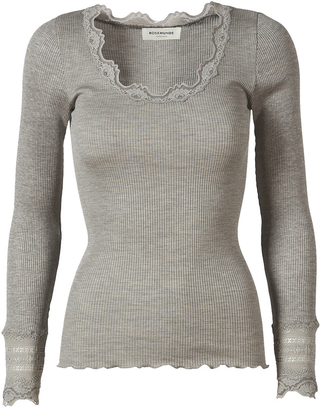 rosemunde Langarmshirt »Benita Silk Blouse«, Langarm, mit Spitze, feminin, bequem, Seide- /Baumwollmischung