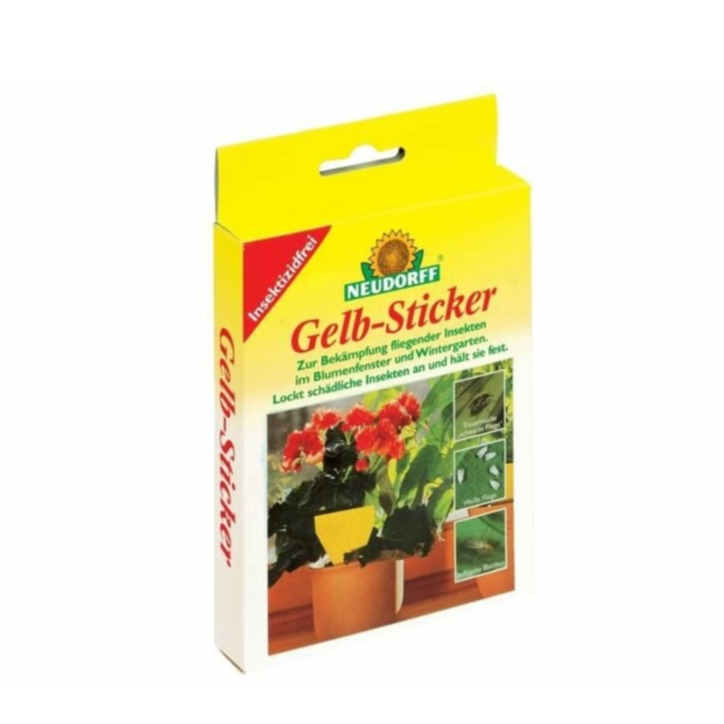 (10er Set) Gelbsticker Fruchtfliegen Falle Trauermücken Klebefalle für Blumentopf / Beet (NA1004)